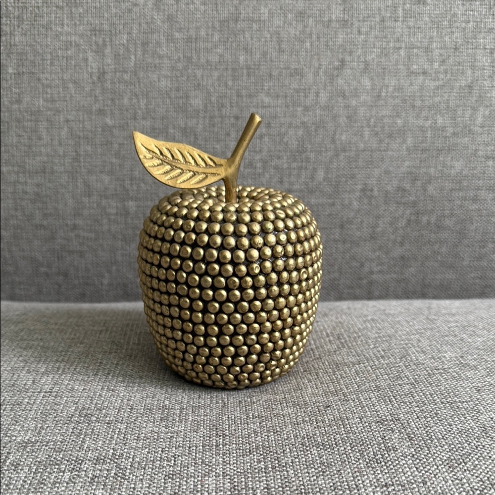Mid 20th Century Studded Gold/Brass Decorative Apple